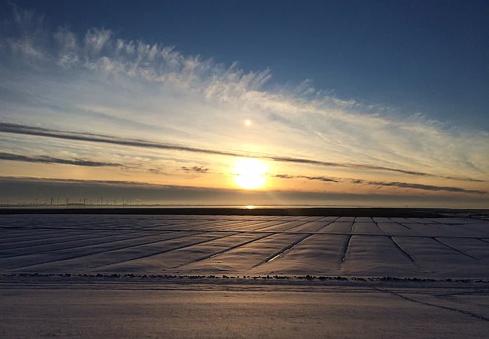 Sonnenuntergang über dem Wattenmeer