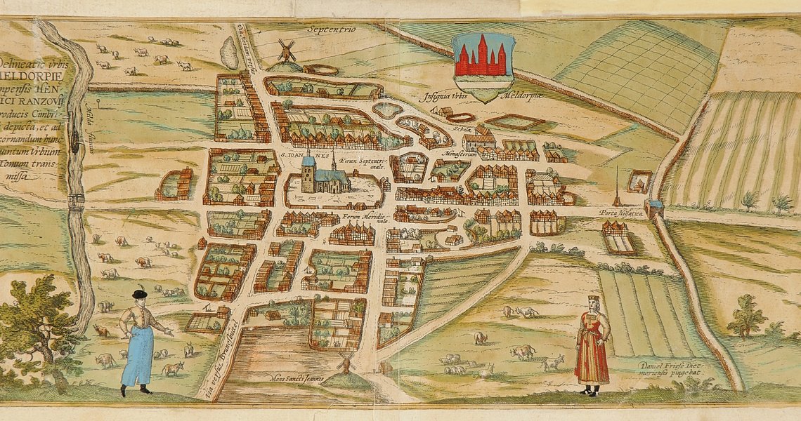 Eine historische Karte von Meldorf